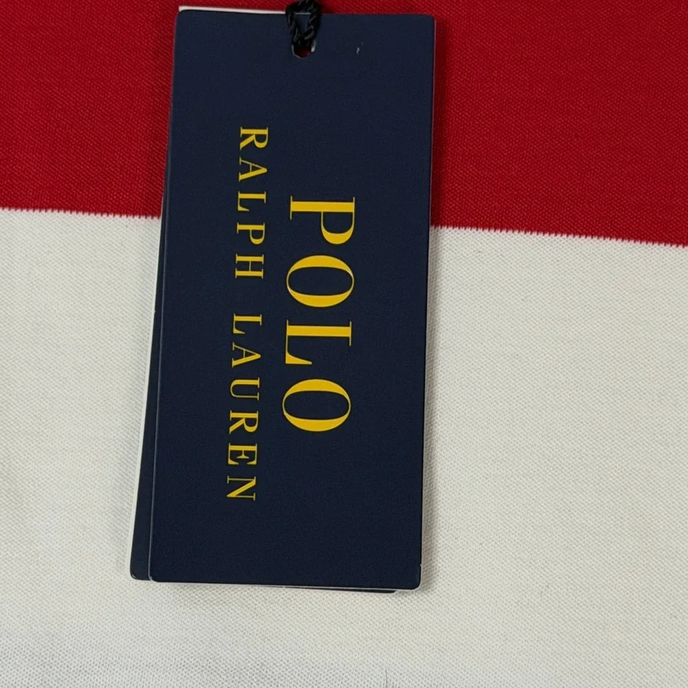 NEW Polo Ralph Lauren Polo Shirt Men XLT Red Multi Colorblock Logo‎ 711746454002